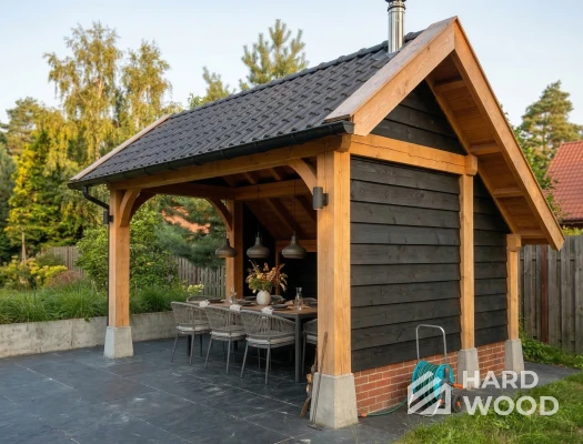 Навес двухскатный для барбекю №111 - фото 2236