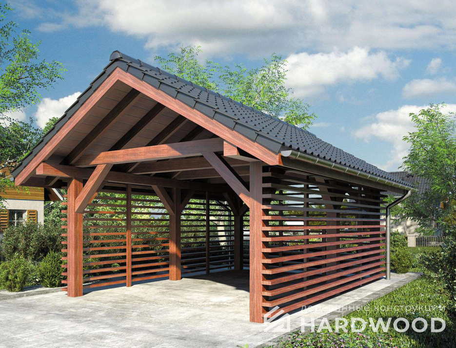 Навес из бруса 150х150 №69 - фото 1033